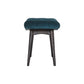 Nordic Teal Cotton Velvet Curved Bench