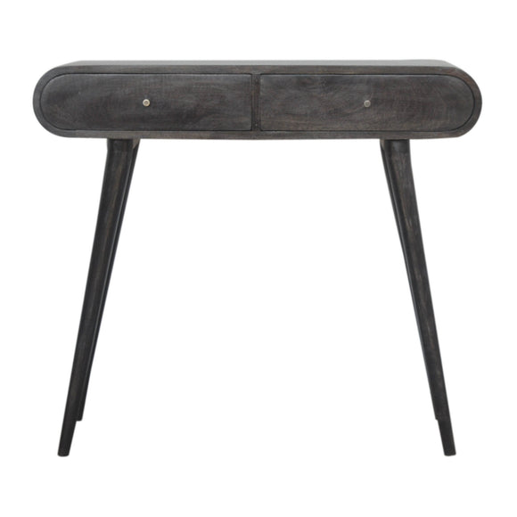 Curved Edge Console Table in Ash Black