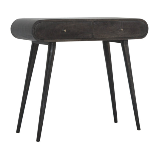 Curved Edge Console Table in Ash Black