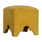 Studded Footstool in Mustard Velvet
