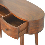 Wave Chestnut Writing Desk with 2 Drawers