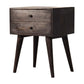 Modern Solid Wood Bedside in Ash Black