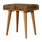 Tray Style Footstool in Leopard Velvet
