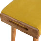 Tray Style Footstool in Mustard Velvet