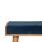 Tray Style Footstool in Teal Velvet