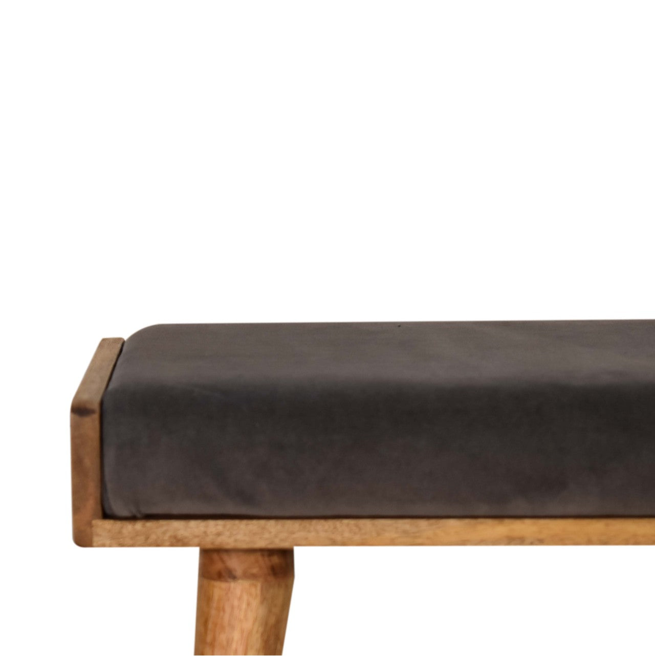 Tray Style Grey Footstool in Grey Velvet