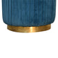 Pleated Footstool in Teal Velvet with Gold Base