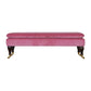 Chester Pink Velvet Bench with Castor Legs