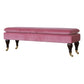Chester Pink Velvet Bench with Castor Legs