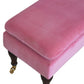 Chester Pink Velvet Bench with Castor Legs