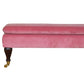 Chester Pink Velvet Bench with Castor Legs