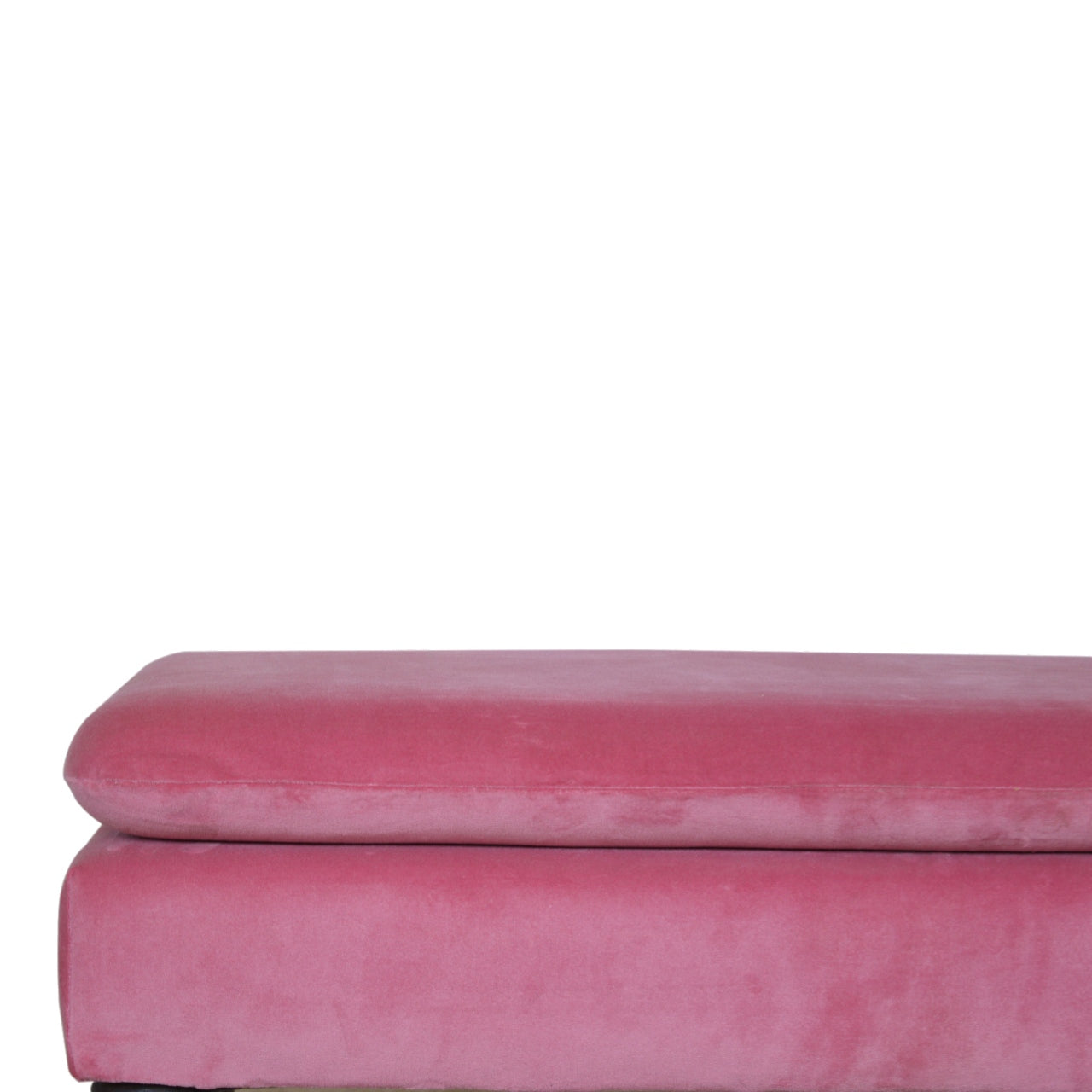 Chester Pink Velvet Bench with Castor Legs