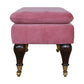 Chester Pink Velvet Bench with Castor Legs