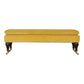 Chester Mustard Velvet Bench with Castor Legs