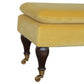 Chester Mustard Velvet Bench with Castor Legs