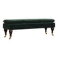Chester Green Velvet Bench with Castor Legs