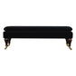 Chester Black Velvet Bench with Castor Legs