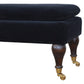 Chester Black Velvet Bench with Castor Legs