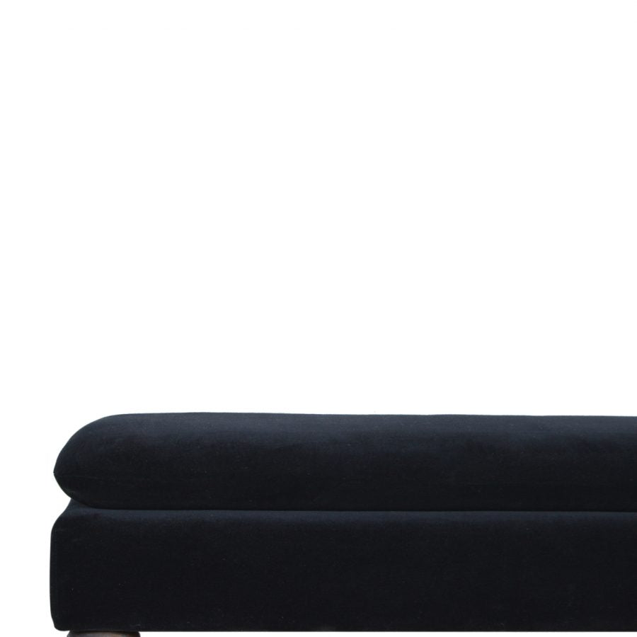Chester Black Velvet Bench with Castor Legs