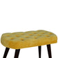 Nordic Mustard Velvet Deep Button Bench