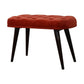 Nordic Brick Red Velvet Deep Button Bench