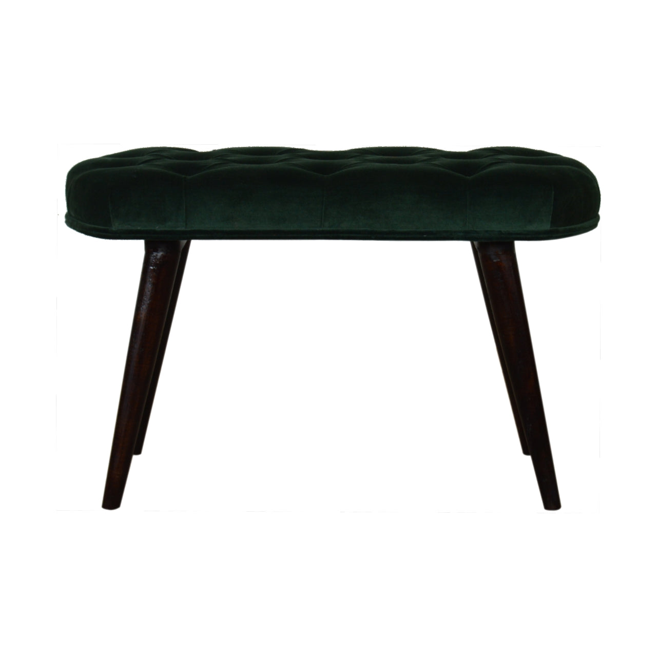 Nordic Emerald Velvet Deep Button Bench