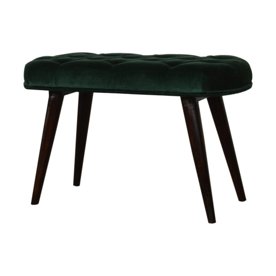 Nordic Emerald Velvet Deep Button Bench