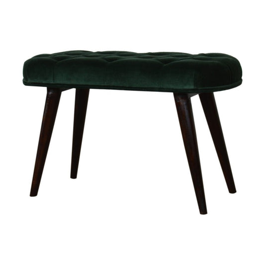 Nordic Emerald Velvet Deep Button Bench