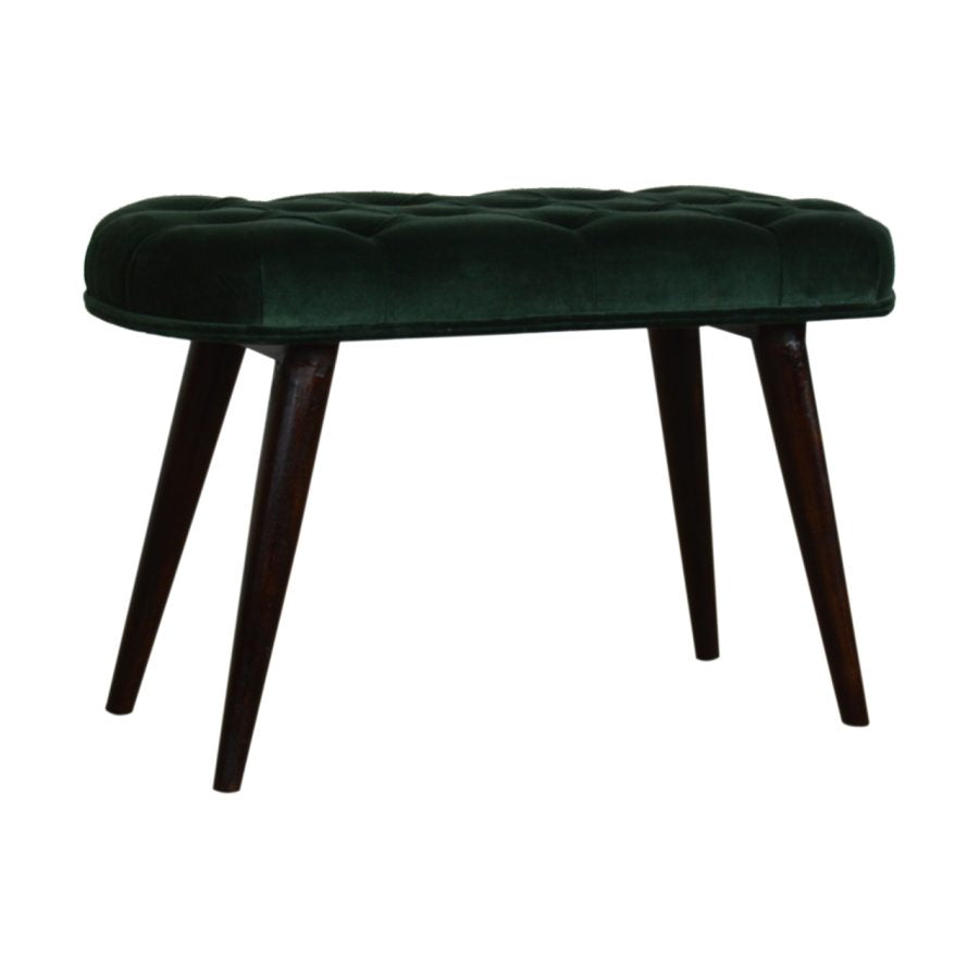 Nordic Emerald Velvet Deep Button Bench