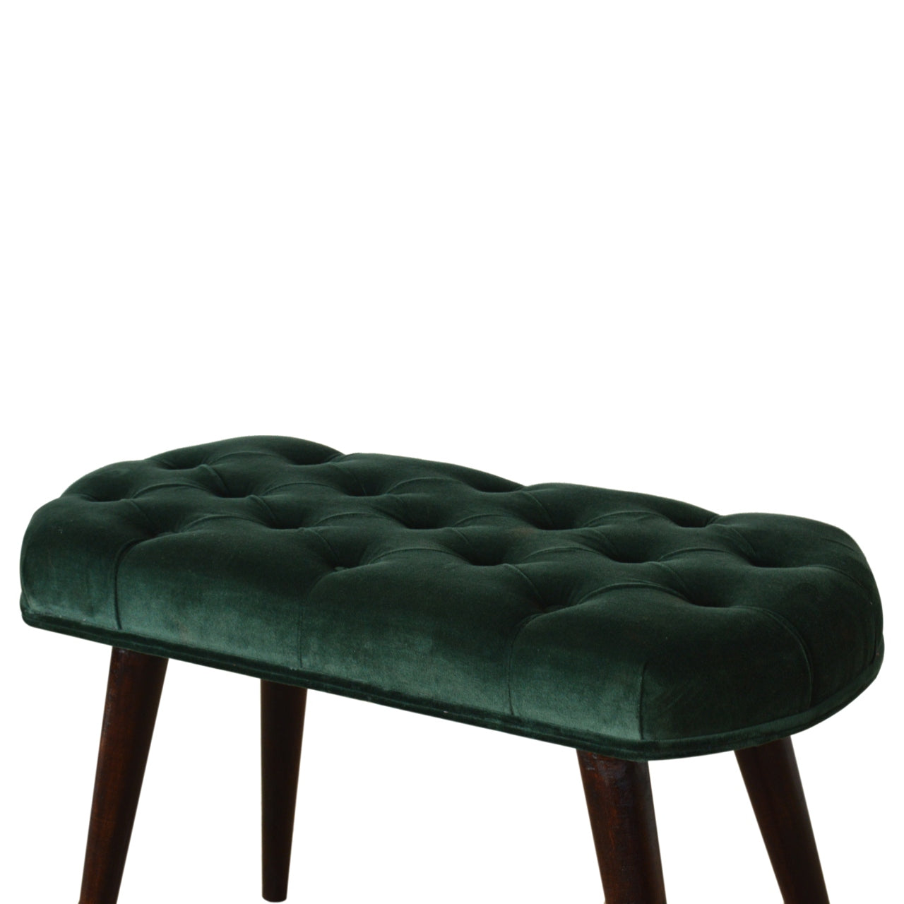 Nordic Emerald Velvet Deep Button Bench