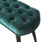 Nordic Emerald Velvet Deep Button Bench