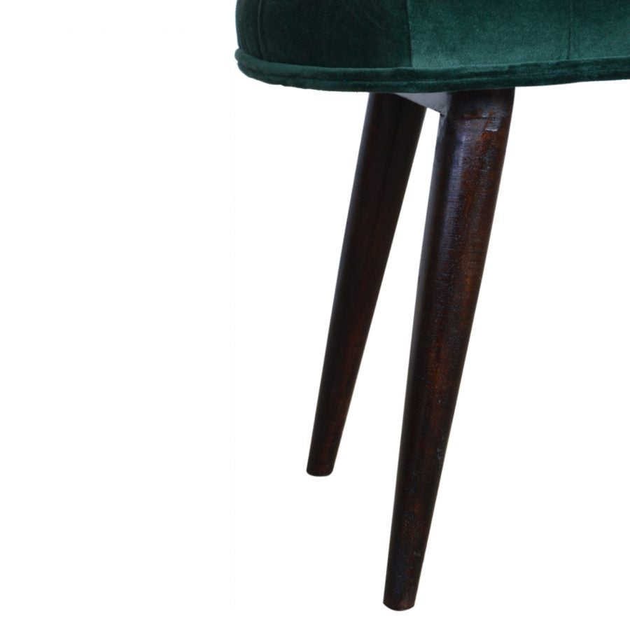 Nordic Emerald Velvet Deep Button Bench