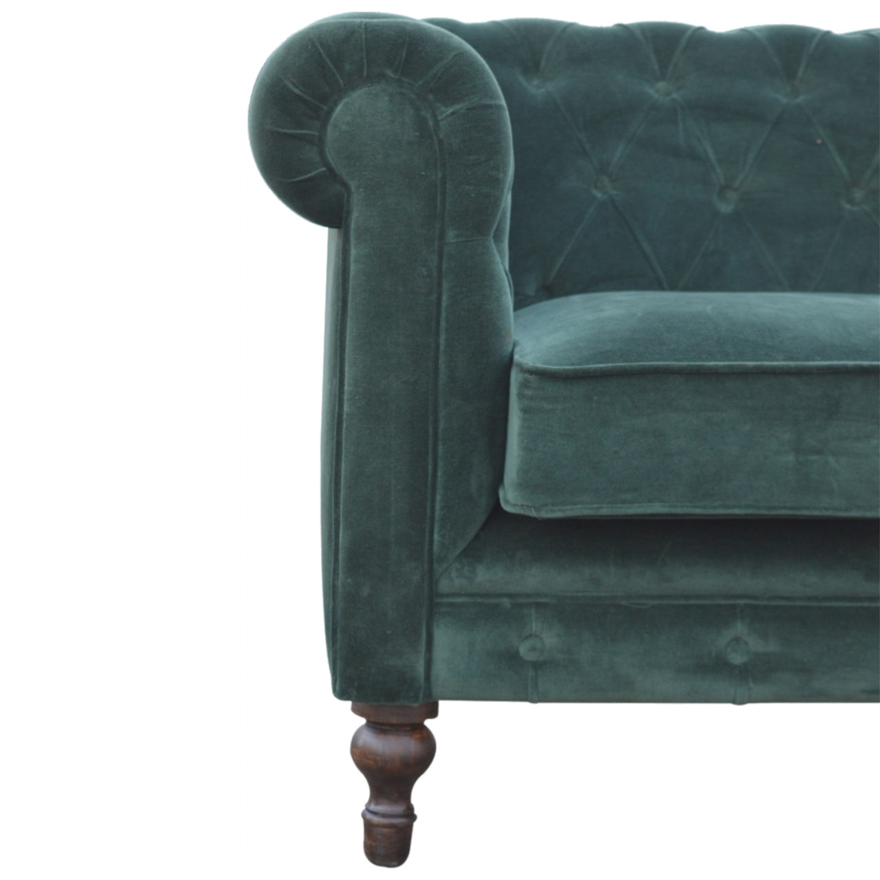 Chesterfield Emerald Green Velvet Loveseat