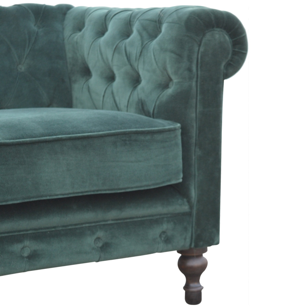 Chesterfield Emerald Green Velvet Loveseat
