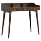 Gallery Back Nordic Walnut Writing Desk with 3 Drawers