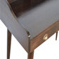 Gallery Back Nordic Walnut Writing Desk with 3 Drawers