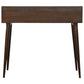 Gallery Back Nordic Walnut Writing Desk with 3 Drawers