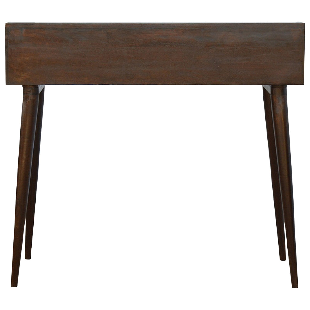 Gallery Back Nordic Walnut Writing Desk with 3 Drawers