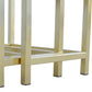 Set of 3 Golden Stools with Chunky Wooden Top