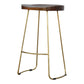 Chestnut Bar Stool with Gold Iron Base