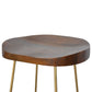 Chestnut Bar Stool with Gold Iron Base