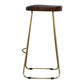 Chestnut Bar Stool with Gold Iron Base