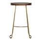 Chestnut Bar Stool with Gold Iron Base