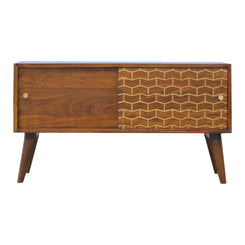 Gold Art Pattern Chestnut Cabinet