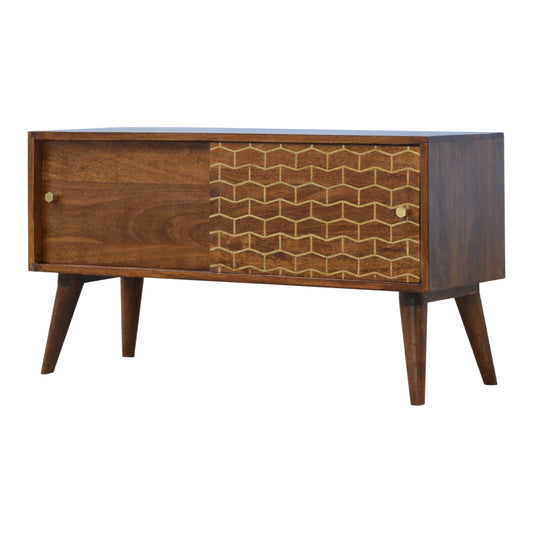 Gold Art Pattern Chestnut Cabinet