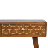 Chestnut Console Table with Gold Detail