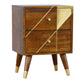 Gold Geometric Chestnut Bedside