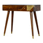 Gold Geometric Chestnut Console Table