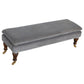 Chester Grey Velvet Bench with Castor Feet