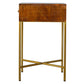 Chestnut End Table with Gold Base